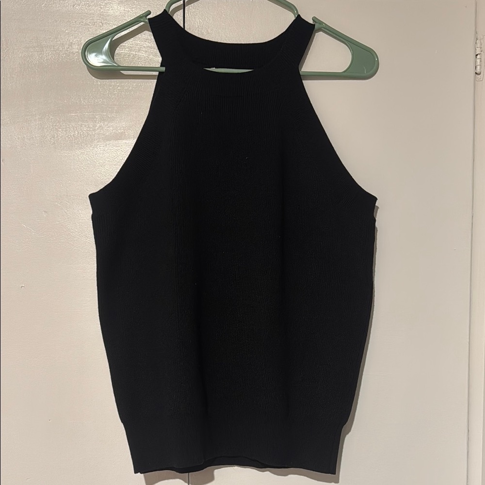 First Love Black Fitted Sleeveless Tank Top